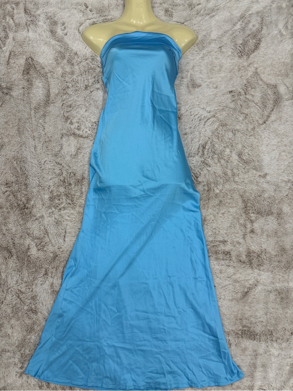Strapless Sky Blue Maxi Dress